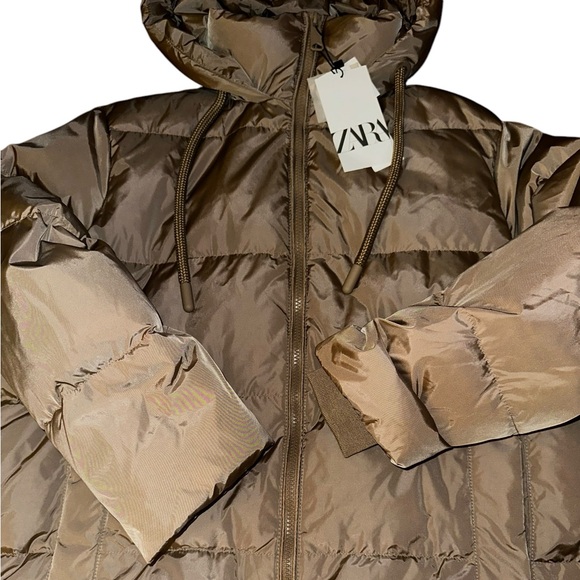 NWT ZARA Water And Wind Protection Hooded Down  Blogger Favorite Coat - Picture 14 of 16